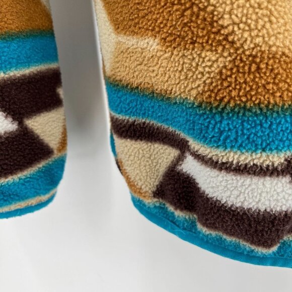 Patagonia Synchilla Fleece Pullover Womens Size S Snap Teal Brown Aztec Mountain - Picture 5 of 12